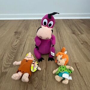 Flintstones Plush Lot Fred Dino Pebbles‎ Hanna Barbera Cartoon Network Vintage